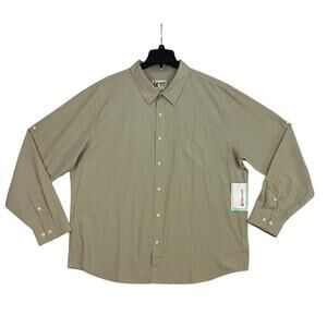 Marmot Mens Aerobora Button Down Shirt XXL Sandbar Tan Roll Tab Wicking Rip Stop